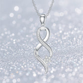 Lab Grown Lab-created Diamond 925 Sterling Silvery Infinity Pendant Necklace for Women