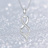 Lab Grown Lab-created Diamond 925 Sterling Silvery Infinity Pendant Necklace for Women