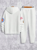 Men Plus-Size Hooded Sweatshirt & Pants Set