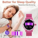 HOMAILIDA 1.2" TFT Screen Alloy Body Stainless Steel Strap Ladies Smart Watch, Wireless 5.3, JL7013A6 Chip, 240p Resolution, 95% Screen Ratio, 175mAh Lithium Battery-Polymer, with Sedentary Reminder, Remote Camera Control, Mu