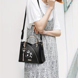 Jack Skellington & Sally Crossbody Bag Black Shoulder Purse Removable Strap, Coin Wallet Feature, and Heart-Shaped Pendant