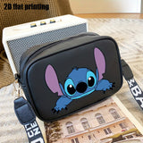 Disney Stitch Crossbody Bag, Casual Minimalist Fashion Shoulder Bag, Lightweight, Adjustable Strap, Polyester Lined, for Daily Commute & College, Black - 7.2"x5.5"x2.3"