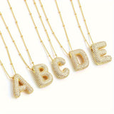 exquisite letter bubble necklace 26 A-Z letter jewelry, balloon letter word necklace, Women's gift