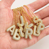 exquisite letter bubble necklace 26 A-Z letter jewelry, balloon letter word necklace, Women's gift
