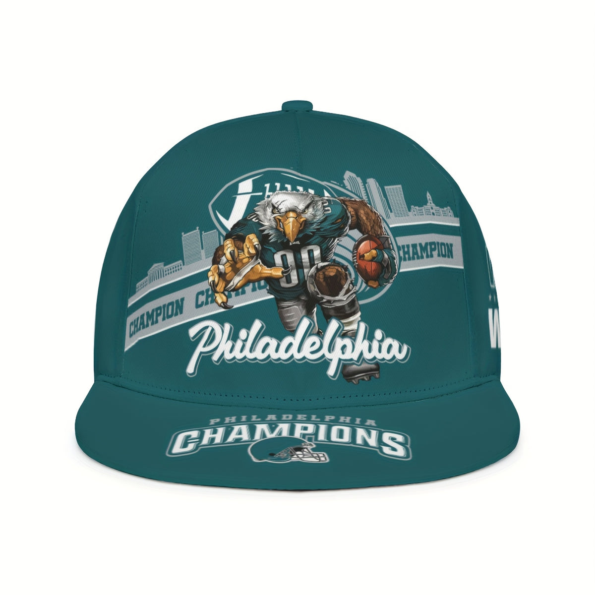 Snapback Hat for Philadelphia, Football City Silhouette Baseball Cap Adjustable Print Hat Fans Gifts for Men Women, Game Day Headwear