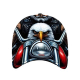 1pc Hip Hop Rider Flag Baseball Cap - Adjustable Lightweight Dad Hat with Bold Eagle & Motorcycle Design, Polyester, Machine Washable - Perfect Gift for Christmas, Halloween, Valentine'S Day, Outdoor Sports Cap | Bold Graphic