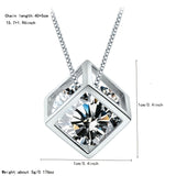 1pc Elegant Square Pendant Necklace, Cubic Zirconia, Alloy, Clavicle Chain for Women, Daily Wear Jewelry, All Seasons Compatible