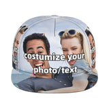 1pc Funky Style Customizable Polyester Duckbill Cap, Personalized Photo/Text All Over Print, Unisex Flat Brim Baseball Hat