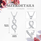 Lab Grown Lab-created Diamond 925 Sterling Silvery Infinity Pendant Necklace for Women