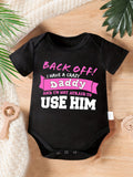 Baby Girls' "Back Off! I Have a Crazy Daddy" Funny Letter Print Romper