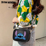 Disney Stitch Crossbody Bag, Casual Minimalist Fashion Shoulder Bag, Lightweight, Adjustable Strap, Polyester Lined, for Daily Commute & College, Black - 7.2"x5.5"x2.3"
