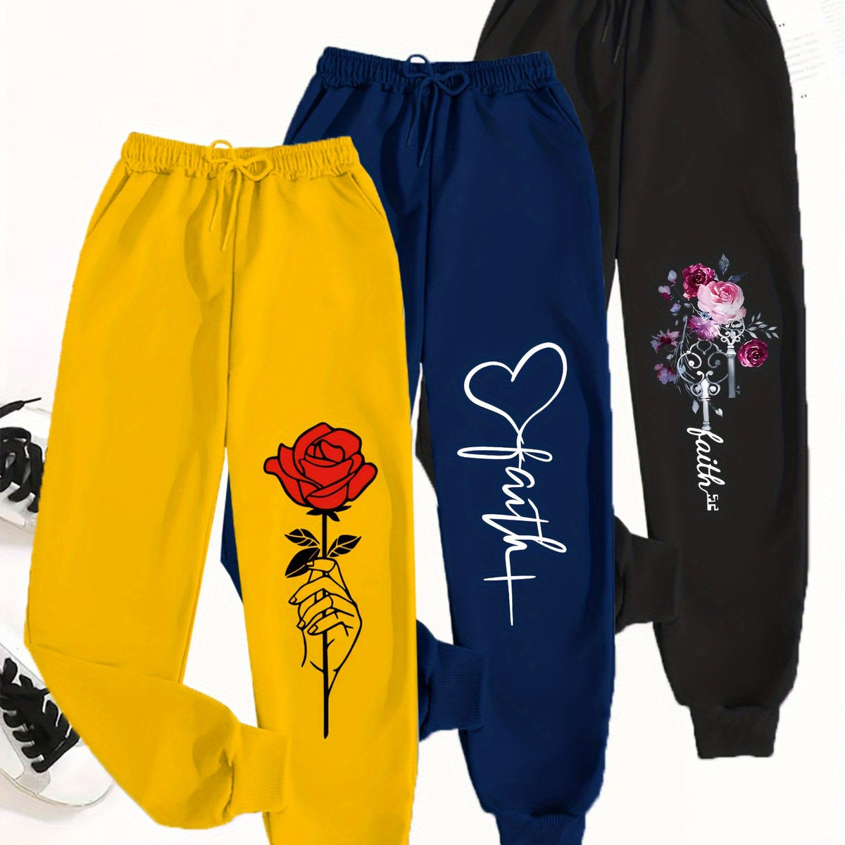 Women Casual Joggers Prints -Breathable, Comfort Fit Sweatpants Set