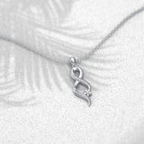 Lab Grown Lab-created Diamond 925 Sterling Silvery Infinity Pendant Necklace for Women