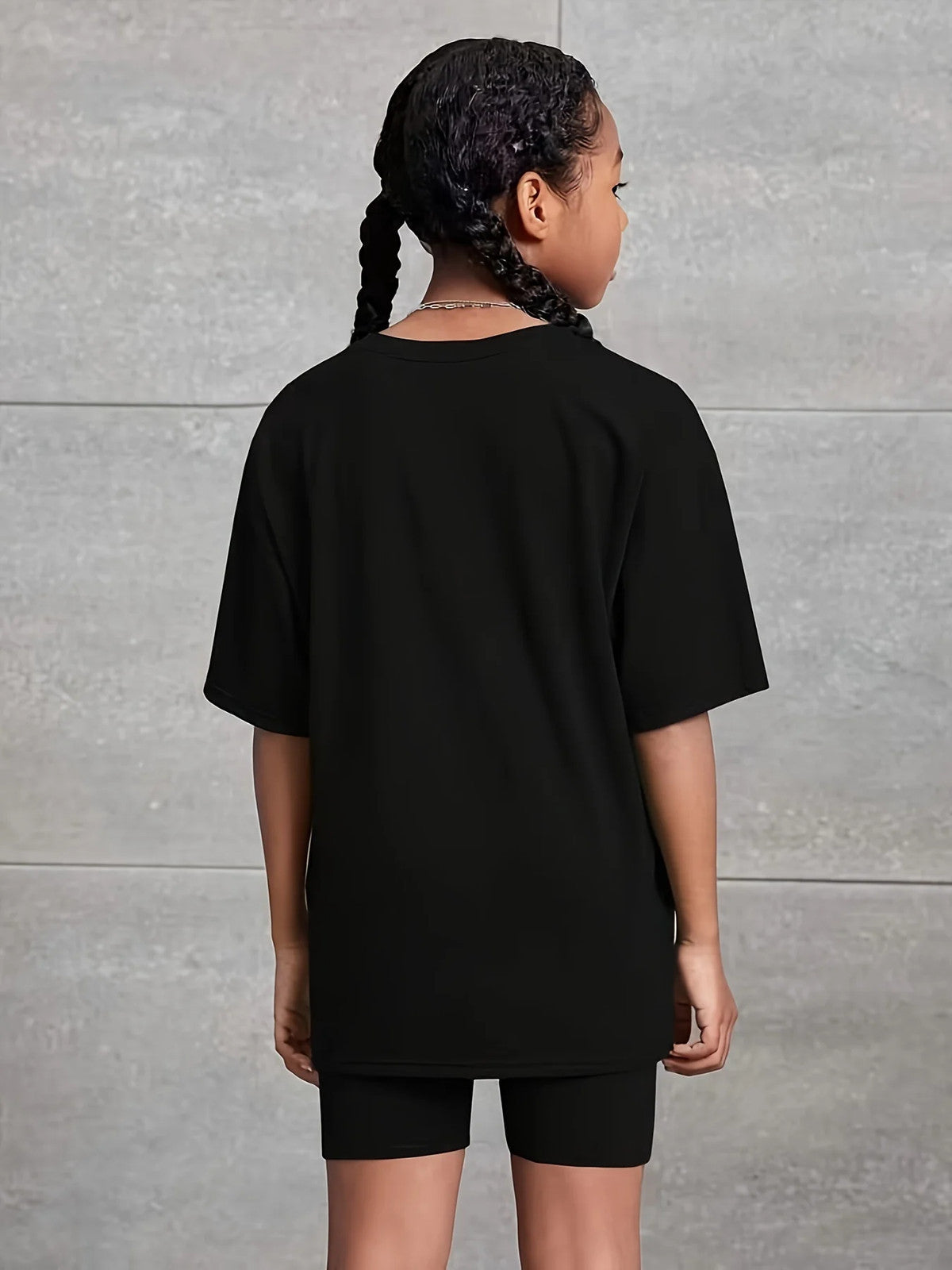 1 Set Girl's Vibrant Butterfly Graphic Tee + Shorts Co-ords Set - Soft,