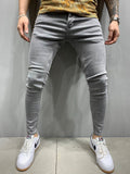 Cowboy Blue Jeans Jogger Pants Trousers for Men Tight Denim Men