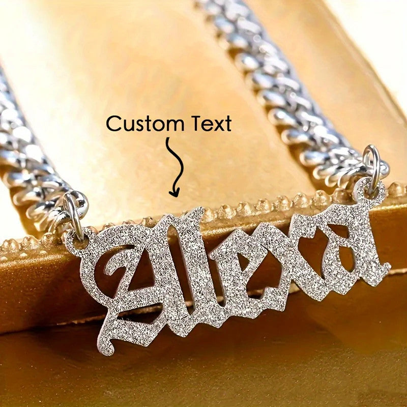 1pc custom Silvery Stainless Steel mother [Holiday Cheer] Customizable Glitter