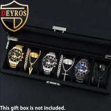 12pcs Men Watch Fashion Set: Casual Multi-color Combination Quartz Watch with