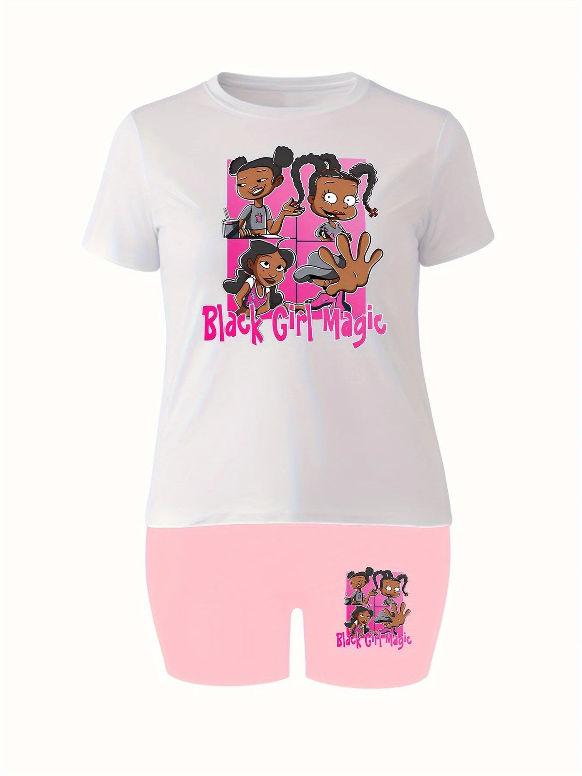 0802 DD B3 White Blue White Short Sleeve Blue Shorts Set