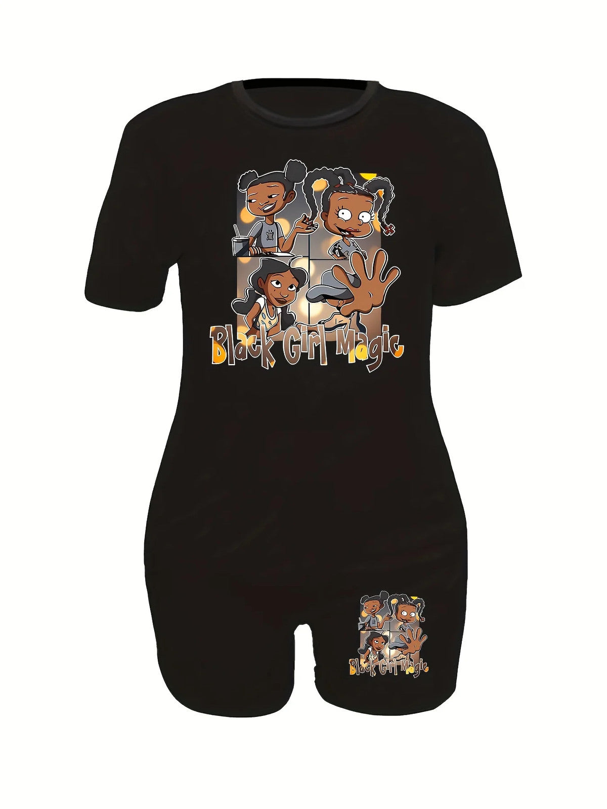 0802 DD B3 White Blue White Short Sleeve Blue Shorts Set