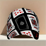 1pc Ace of Spades Design Baseball Cap - Black/Red/White Playing Card Chaos