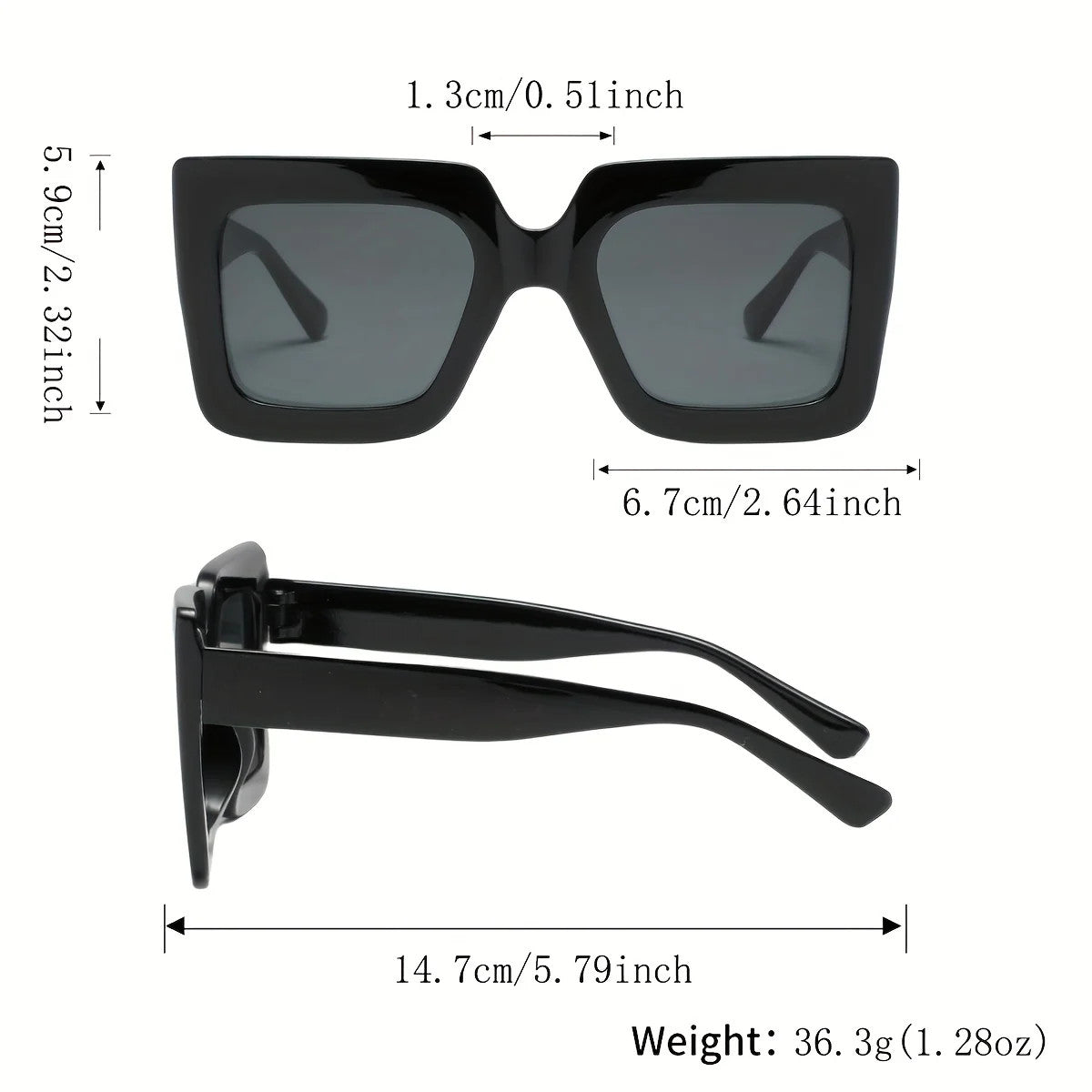 12 Pairs of Women's Plastic Square Ins Oversized Frame Personality Trend Sexy