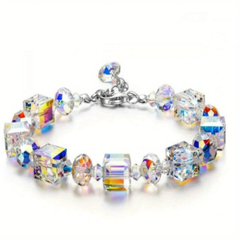 1/3pcs Fashion Candy Synthetic Crystal Bracelet, Necklace Earrings Set