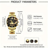 12pcs Men Watch Fashion Set: Casual Multi-color Combination Quartz Watch with