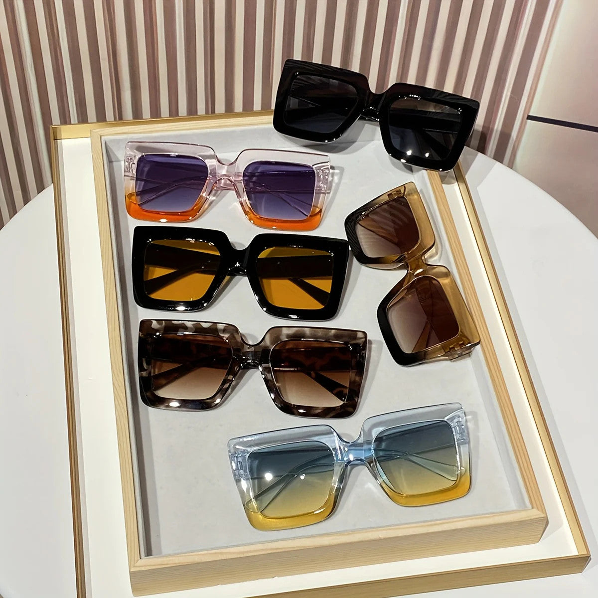 12 Pairs of Women's Plastic Square Ins Oversized Frame Personality Trend Sexy