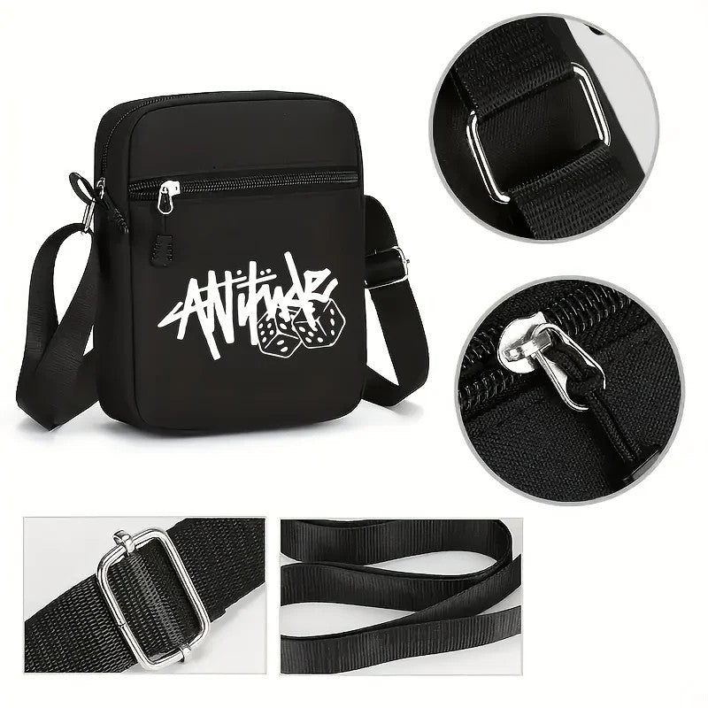 2pcs, Dice Hip-hop Baseball Cap And Shoulder Bag, Unisex Two-piece Sports Suit.