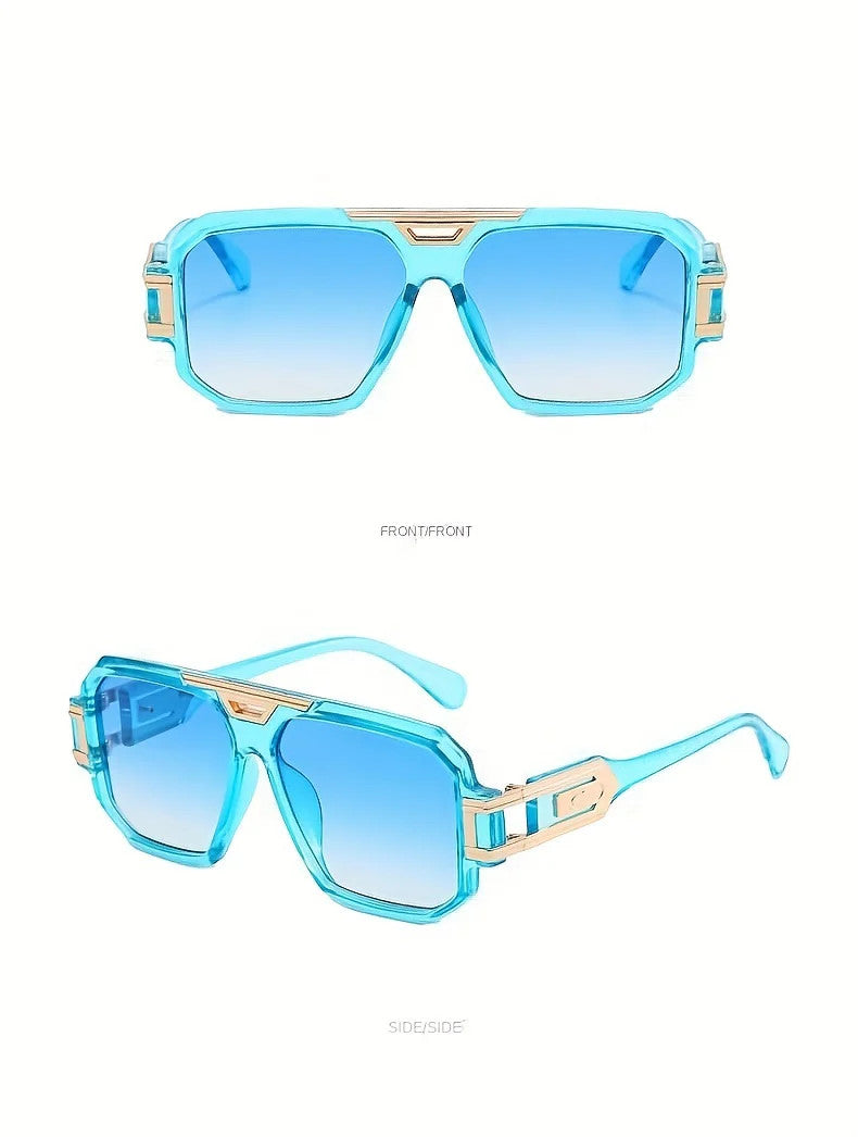 1 Pair Men's Retro Square Fashion Glasses - Vintage Streetwear Style with Black