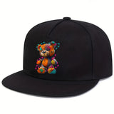 1pc Adjustable Unisex Hip-Hop Baseball Cap with Vibrant Teddy Bear Print -