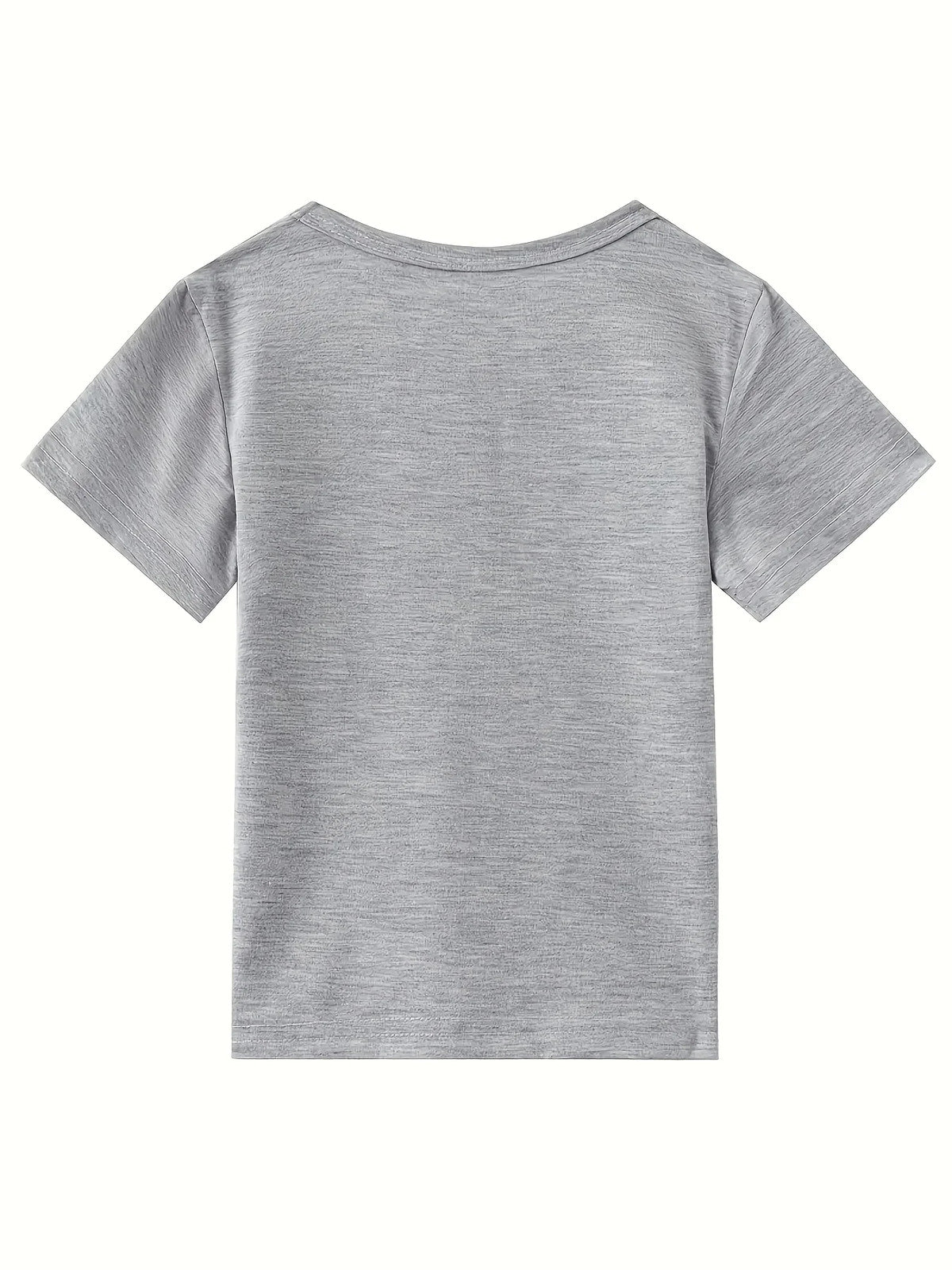 Boys Casual Crew Neck T-Shirt - Cartoon Chicken Nugget Dinosaur Print