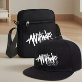 2pcs, Dice Hip-hop Baseball Cap And Shoulder Bag, Unisex Two-piece Sports Suit.