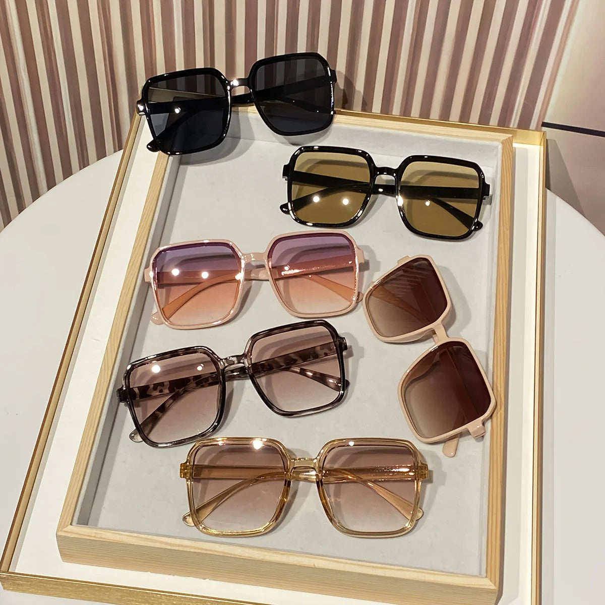 12 Pairs of Women's Plastic Square Ins Oversized Frame Personality Trend Sexy