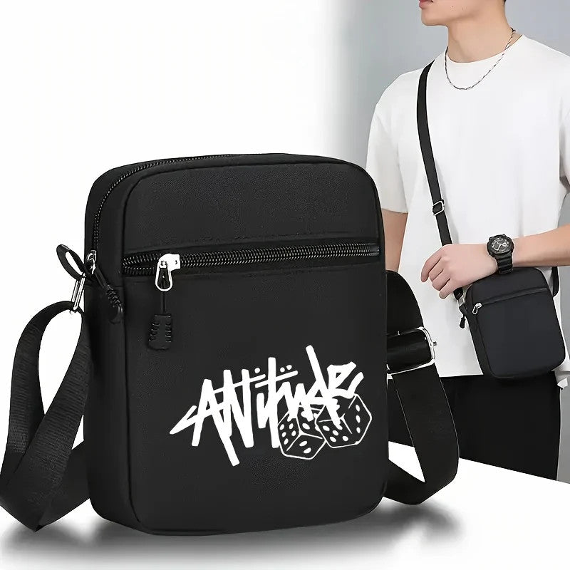 2pcs, Dice Hip-hop Baseball Cap And Shoulder Bag, Unisex Two-piece Sports Suit.