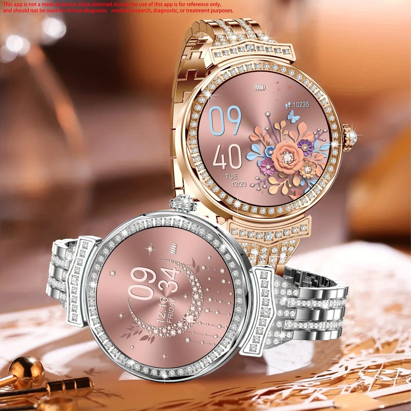 1.32" Rose Golden AMOLED Smart Watch for Women - Answer/Make Calls, Fitness