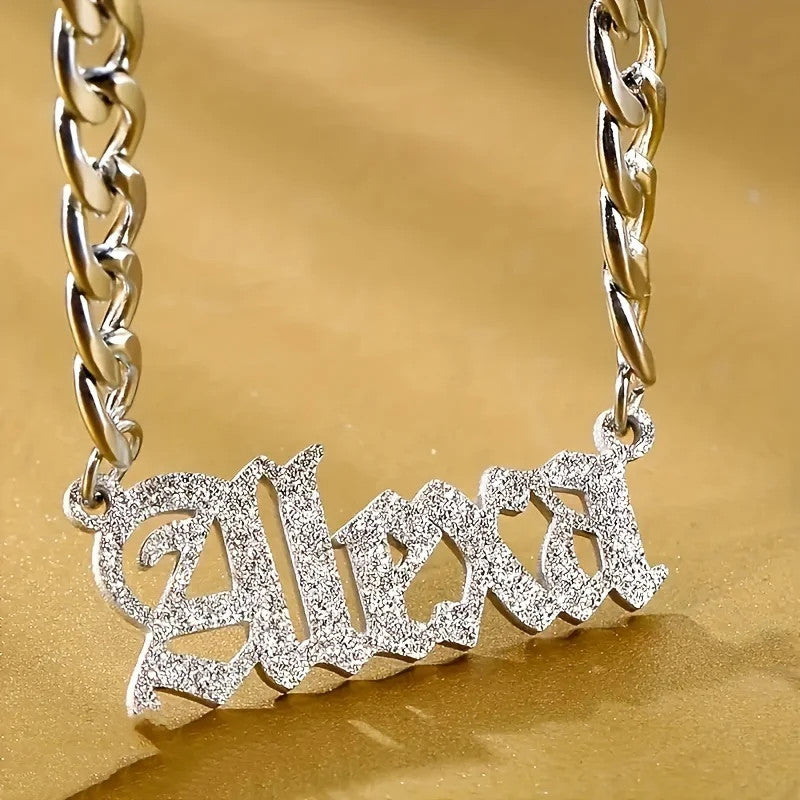 1pc custom Silvery Stainless Steel mother [Holiday Cheer] Customizable Glitter