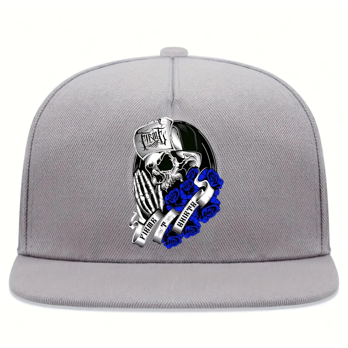 1pc Adjustable Skull Prayer Baseball Cap - Black Streetwear Hip-Hop Hat with