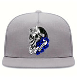 1pc Adjustable Skull Prayer Baseball Cap - Black Streetwear Hip-Hop Hat with