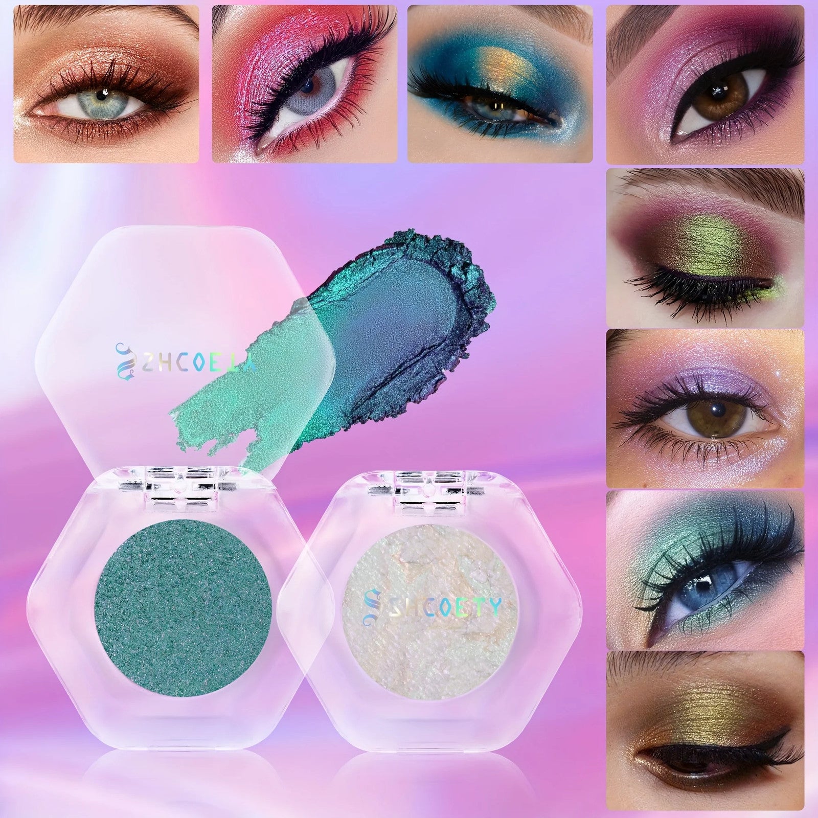 12pcs Chameleon Eyeshadow Palette Set, Eye-modifying Pearlescent Eyeshadow