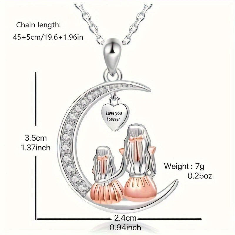 An elegant mother-daughter love necklace necklace