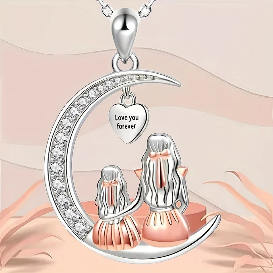 An elegant mother-daughter love necklace necklace