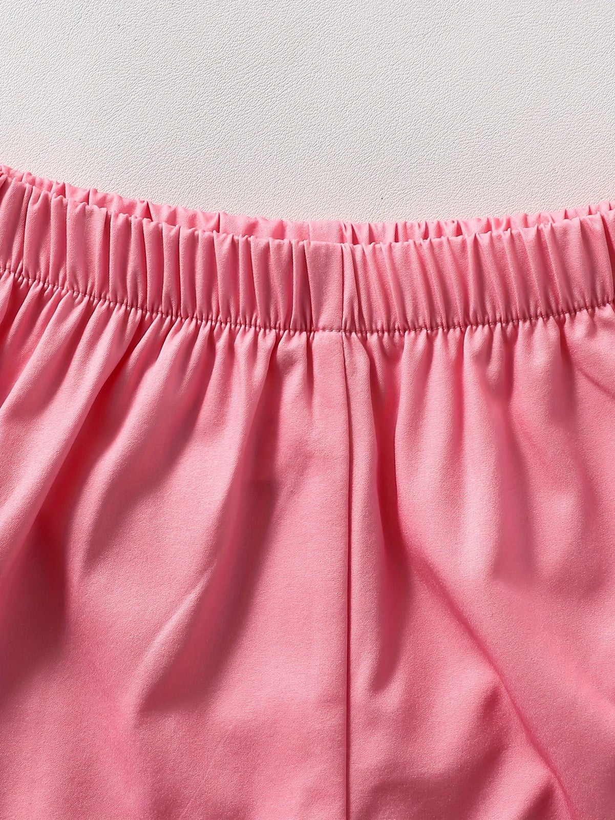 1 set (2pcs) - Youngsters'S Flamingo Print Short Sleeve Shirt and Shorts Set -