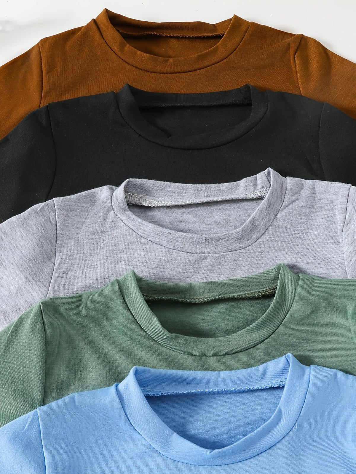 10pcs Boys' Casual Summer Outfit Set - Comfortable Short Sleeve T-Shirts &