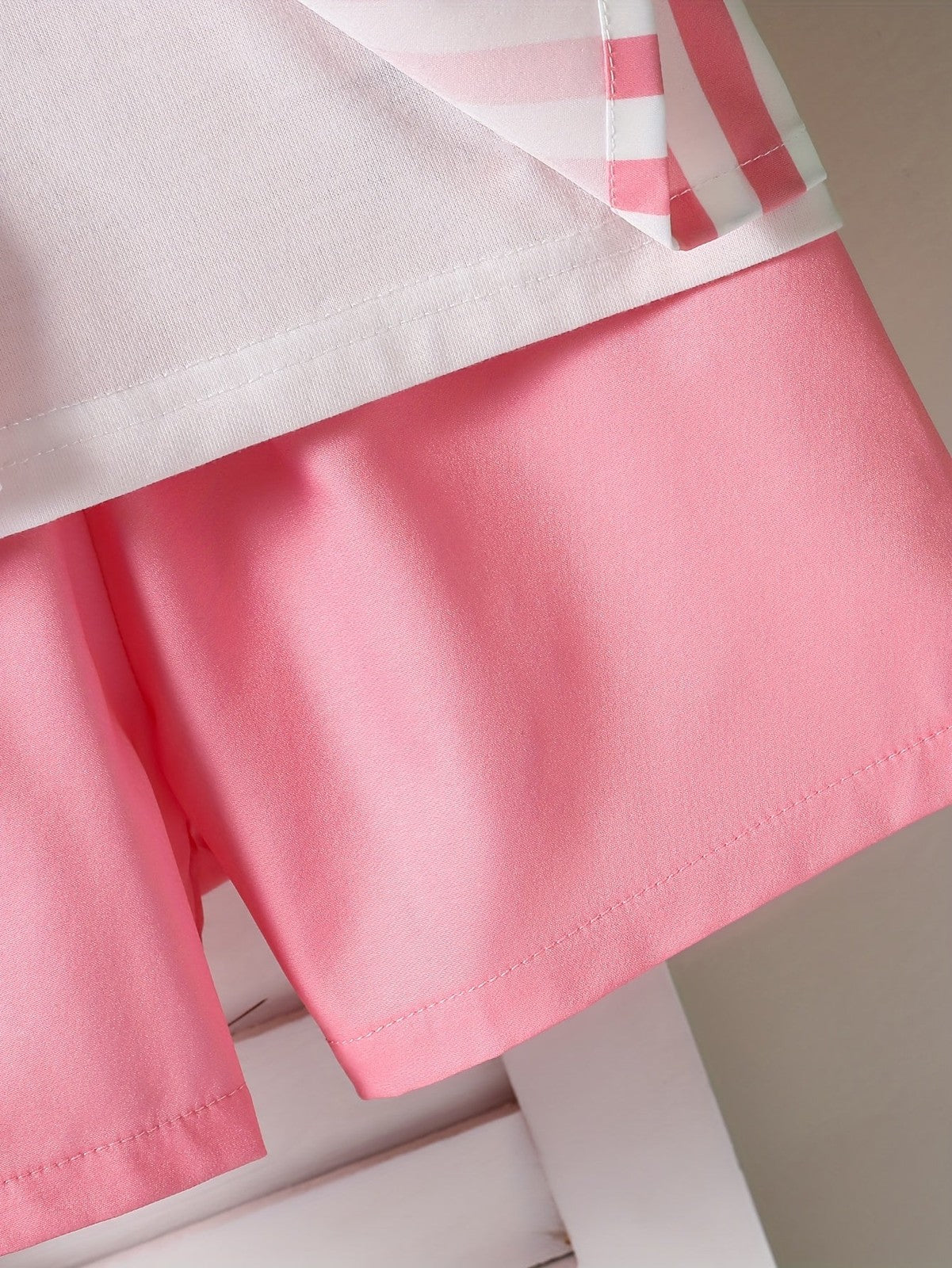 1 set (2pcs) - Youngsters'S Flamingo Print Short Sleeve Shirt and Shorts Set -