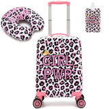 16 INCH Luggage Sets for Girls Cute Pattern with Neck Pillow Rolling Suitcases