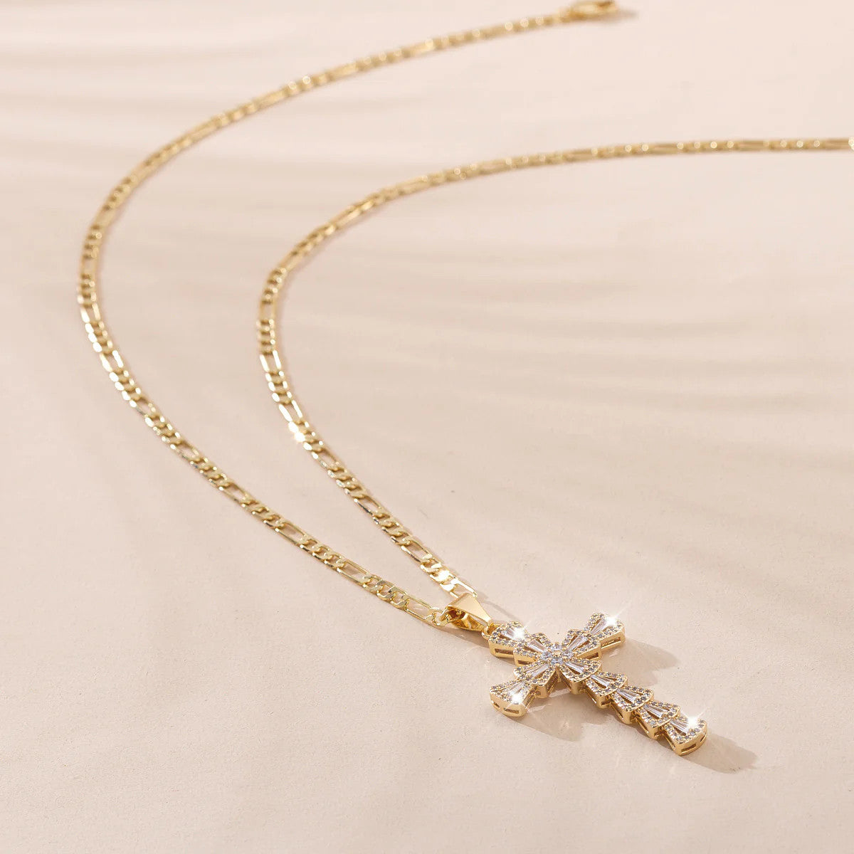 14K Gold-Plated Cross Pendant Necklace