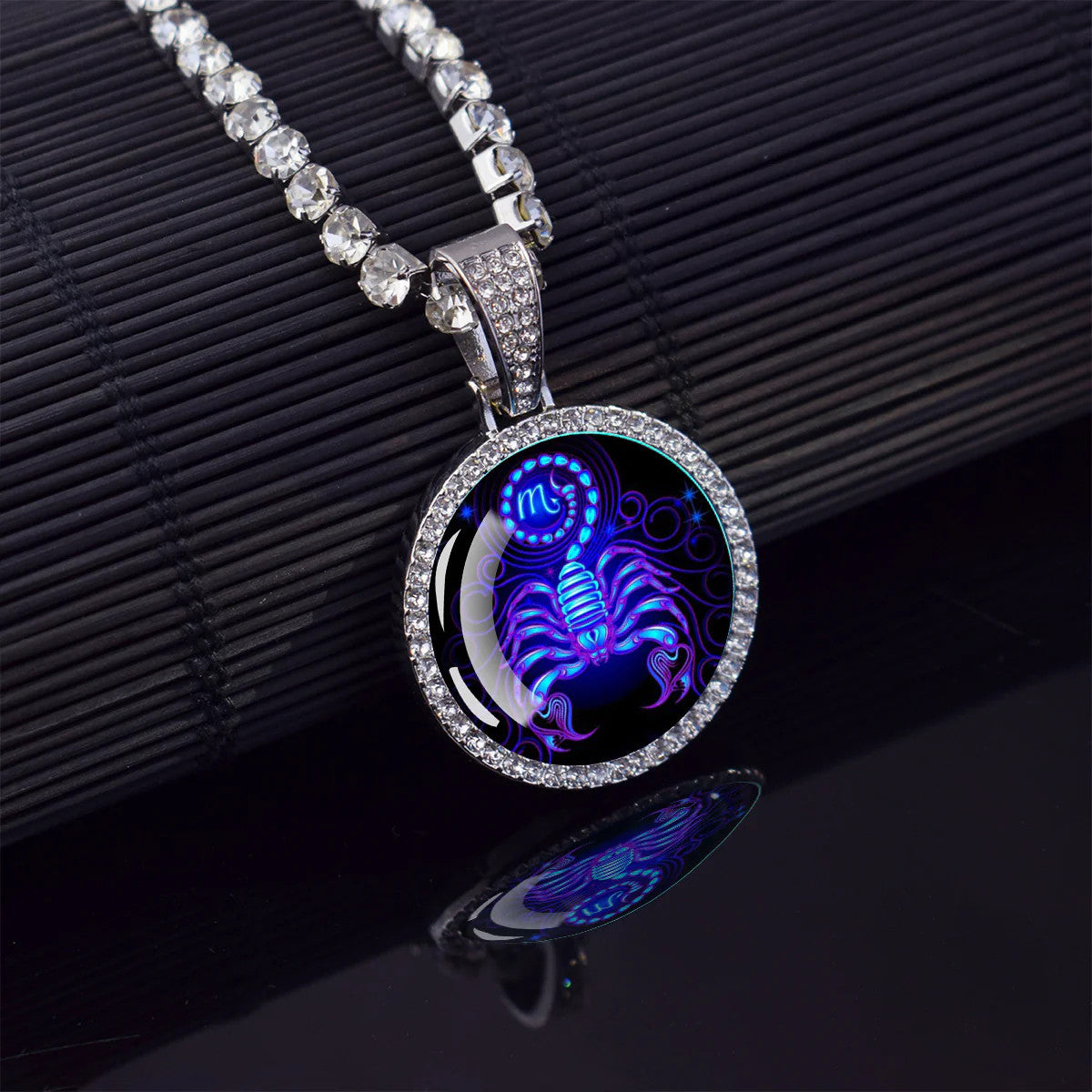1pc 12 Zodiac Signs Necklaces Aries Scorpio Leo Virgo Pisces Capricorn Glass