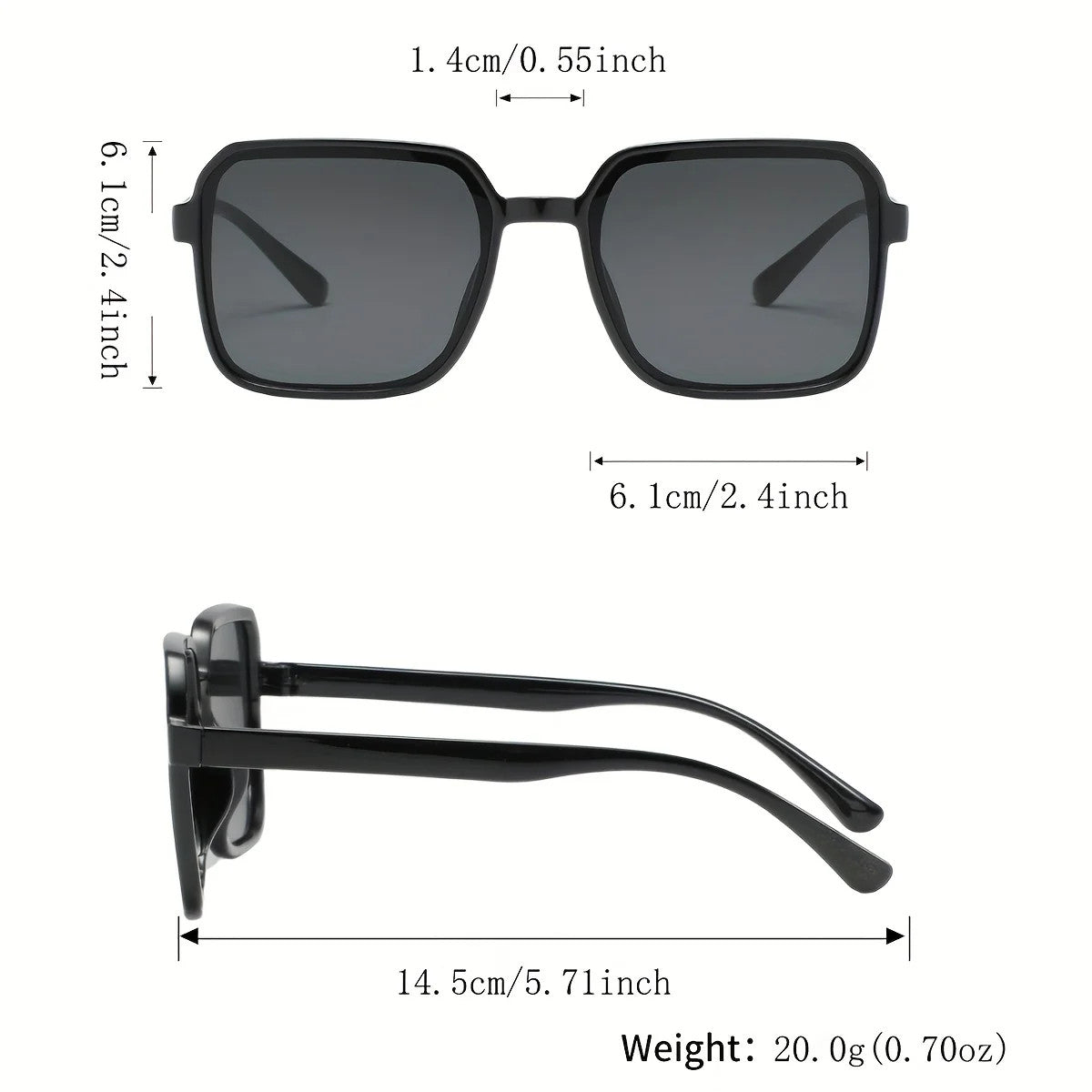 12 Pairs of Women's Plastic Square Ins Oversized Frame Personality Trend Sexy