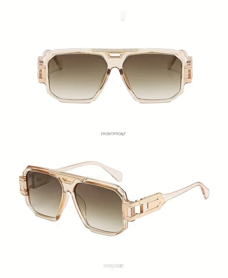 1 Pair Men's Retro Square Fashion Glasses - Vintage Streetwear Style with Black